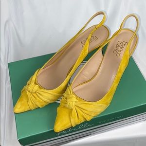 Franco Sarto Yellow Suede Heels